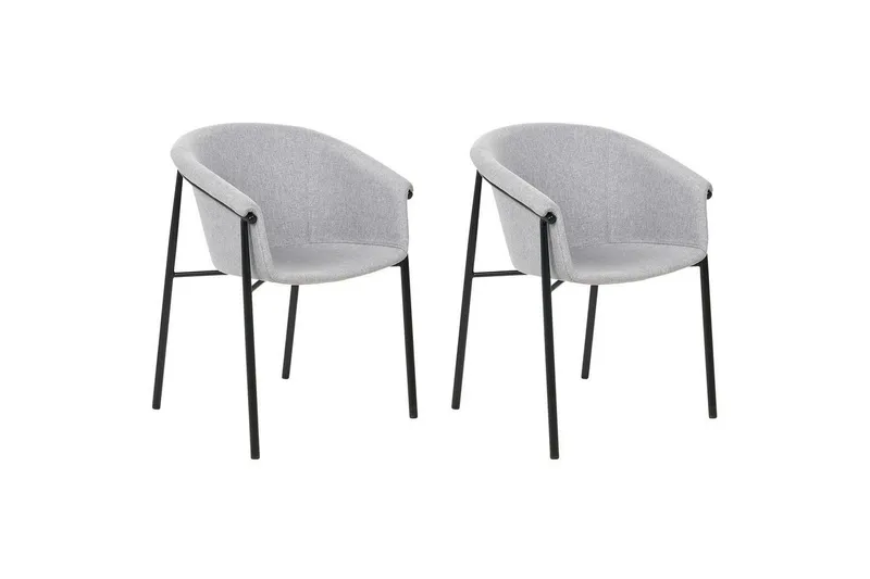 Set med 2 matstolar Ames - Grå, svart — Grå, svart