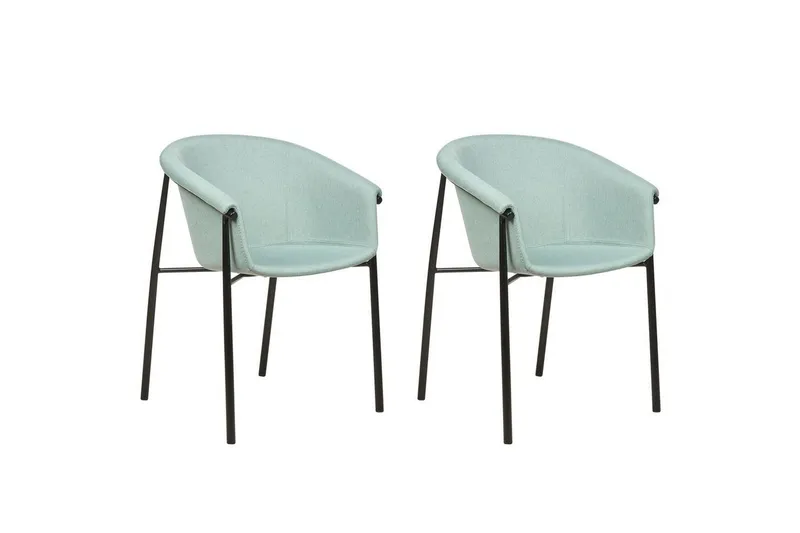 Set med 2 matstolar Ames - Grön, Svart — Grön, Svart