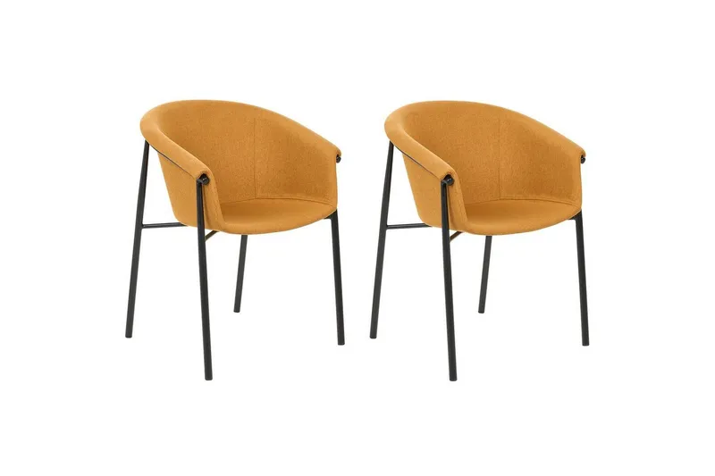 Set med 2 matstolar Ames - Orange, svart — Orange, svart