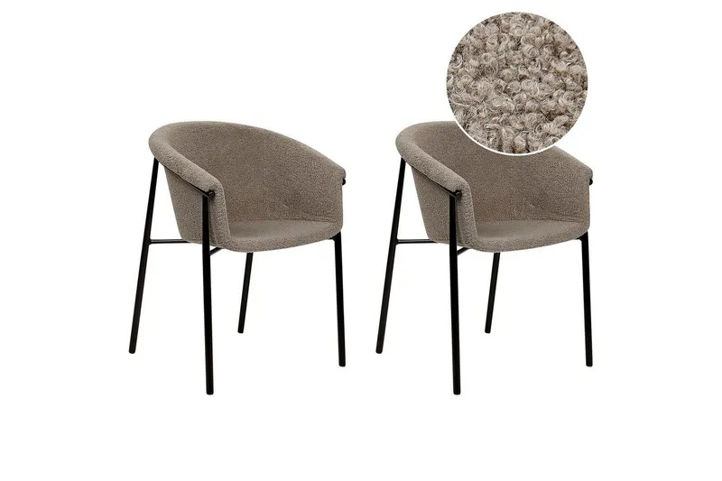 Set med 2 matstolar Ames - Taupe, svart — Taupe, svart