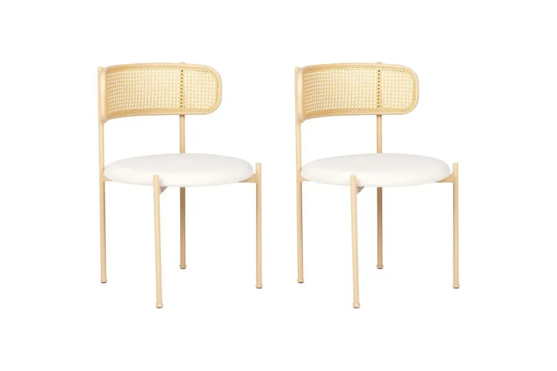 Set med 2 matstolar Andover - Ljus trä, beige — Ljus trä, beige