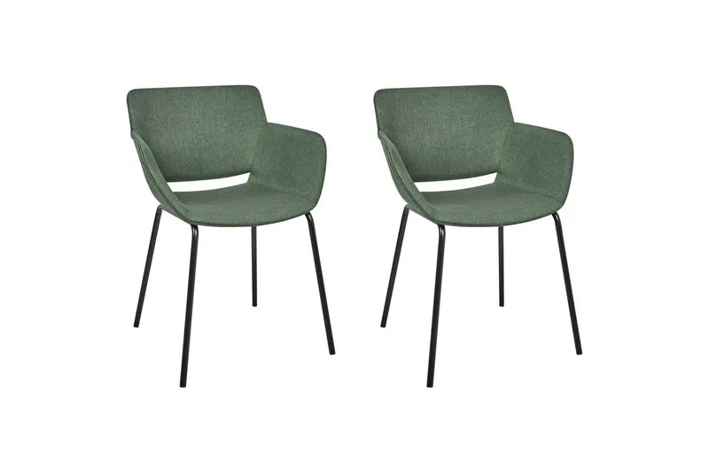 Set med 2 matstolar Axtel - Grön, Svart — Grön, Svart