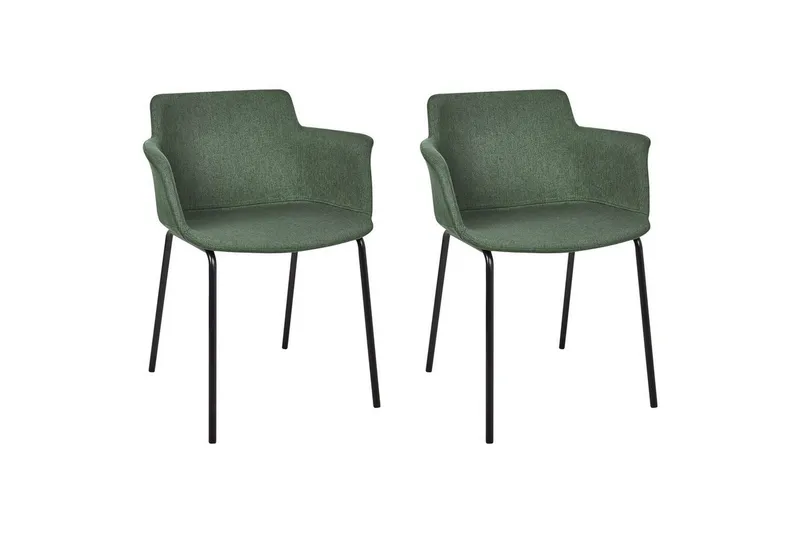 Set med 2 matstolar Belfield - Grön, Svart — Grön, Svart