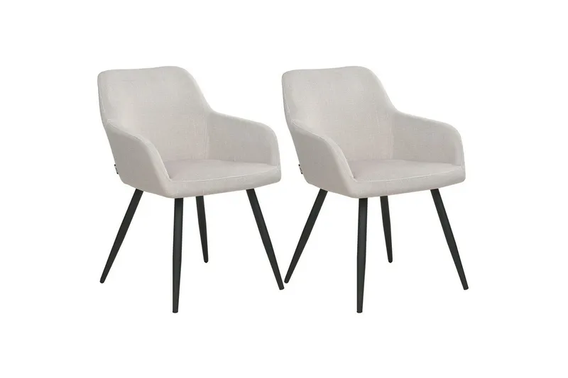 Set med 2 matstolar Casmalia - Beige, svart — Beige, svart