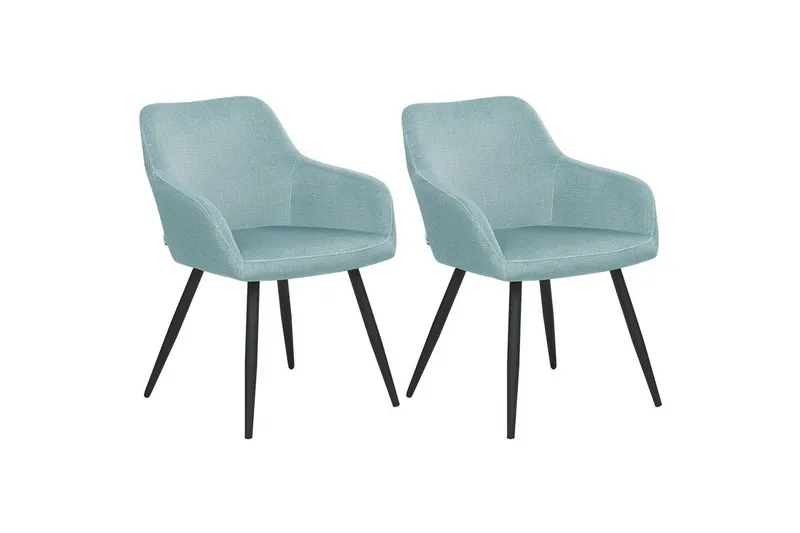 Set med 2 matstolar Casmalia - Blå, Svart — Blå, Svart