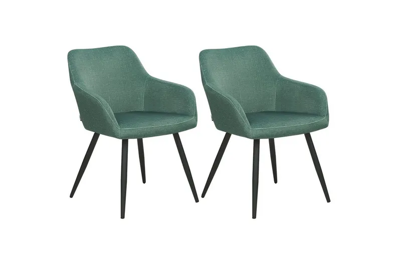Set med 2 matstolar Casmalia - Grön, Svart — Grön, Svart