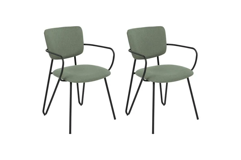 Set med 2 matstolar Elko - Grön, Svart — Grön, Svart