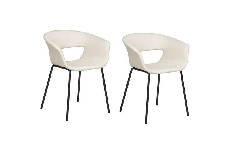 Set med 2 matstolar Elma - Beige, svart — Beige, svart