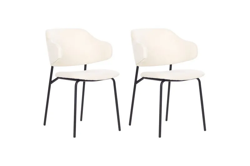 Set med 2 matstolar Kenai - Beige, svart — Beige, svart