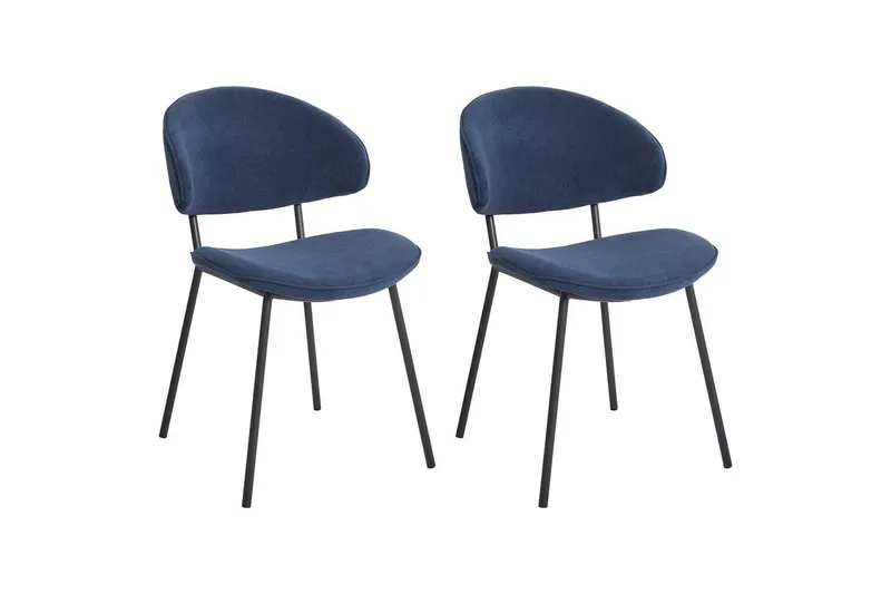 Set med 2 matstolar Kiana - Blå, Svart — Blå, Svart