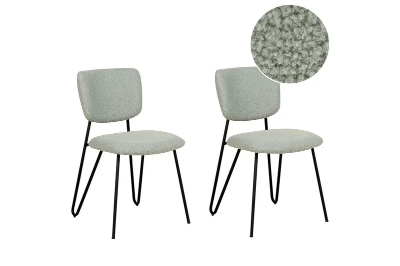Set med 2 matstolar Nelko - Grön, Svart — Grön, Svart