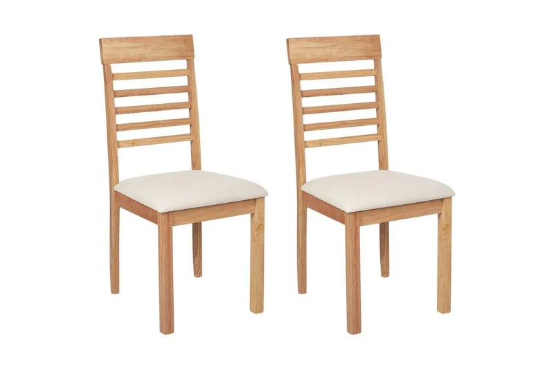 Set med 2 matstolar Ortley - Ljus trä, beige — Ljus trä, beige