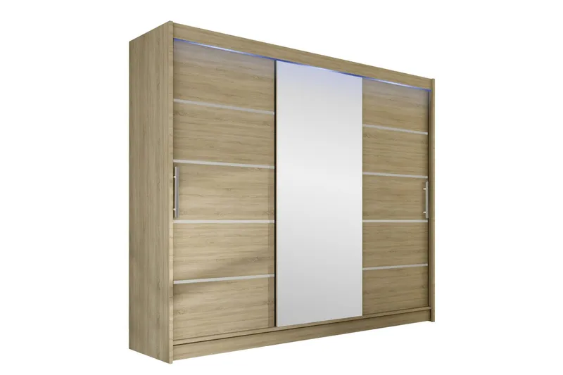 Sia Garderob med Spegel 250x215 cm - Beige (Art.nr 3067502) — Beige