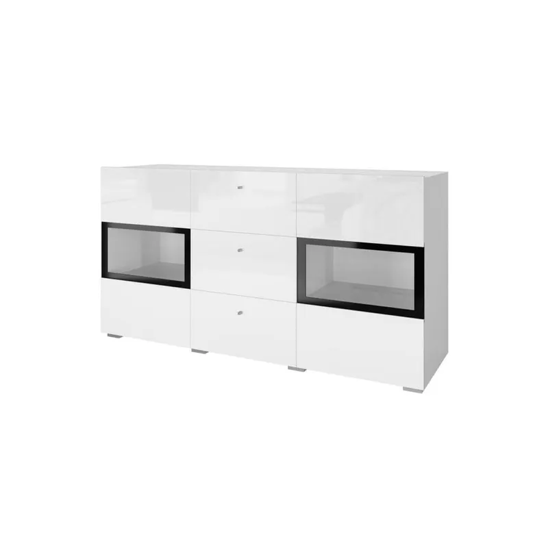 Sideboard Baros 2 Dörrar med 3 Lådor - Vit Laminat — Vit Laminat