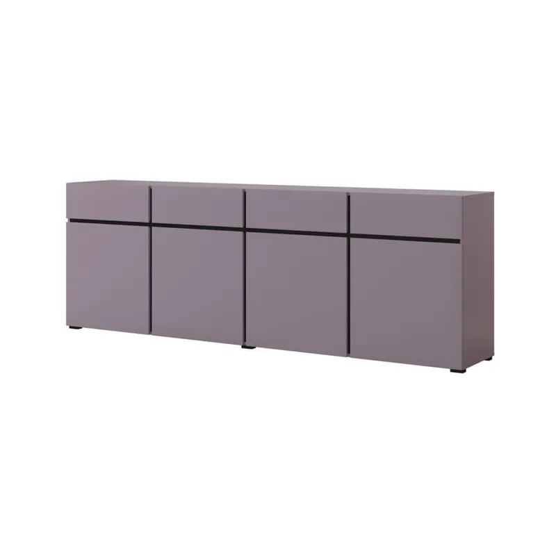 Sideboard Cross 4 dörrar med 4 lådor - Plommon - Svart onyx — Svart onyx