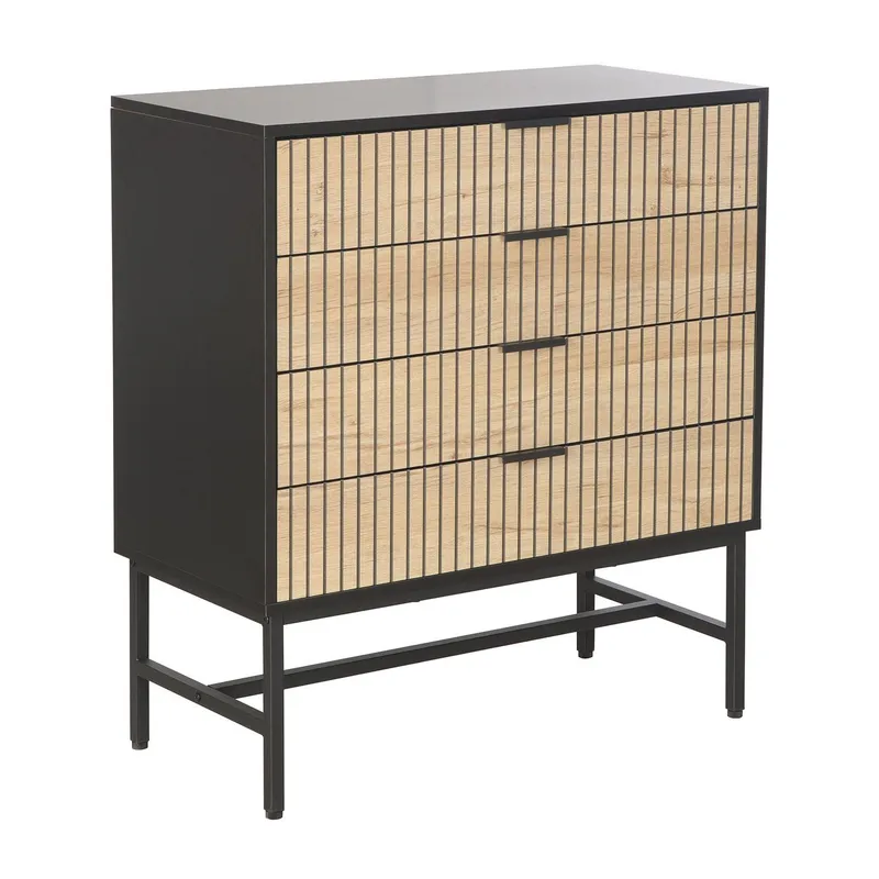Sideboard Helve Melamin 80x40x89,5 cm - svart / ljust trä — svart / ljust trä