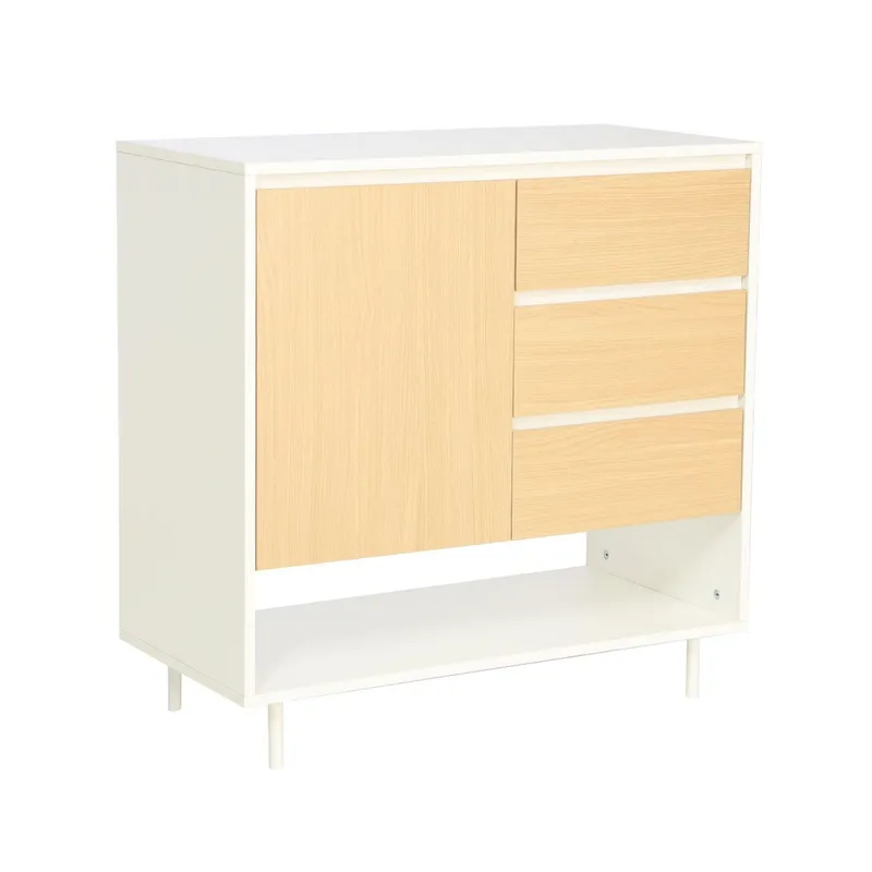 Sideboard Herta 80x40x80 cm - vit/ljust trä — vit/ljust trä