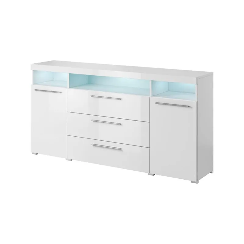 Sideboard Indien 2 Dörrar med 3 Lådor - Vit, 182 cm — Vit, 182 cm