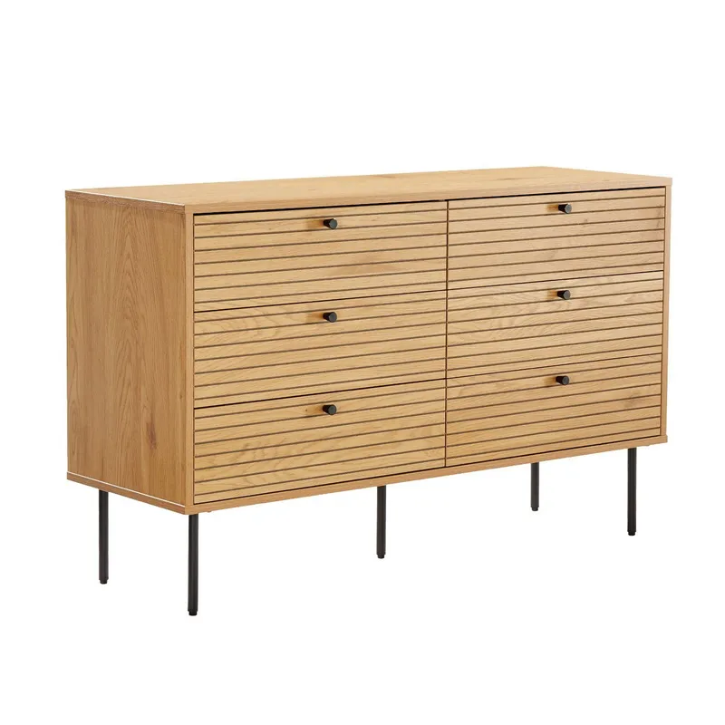 Sideboard Line melamin med ekbark 120x40x75 cm - Brun — Brun