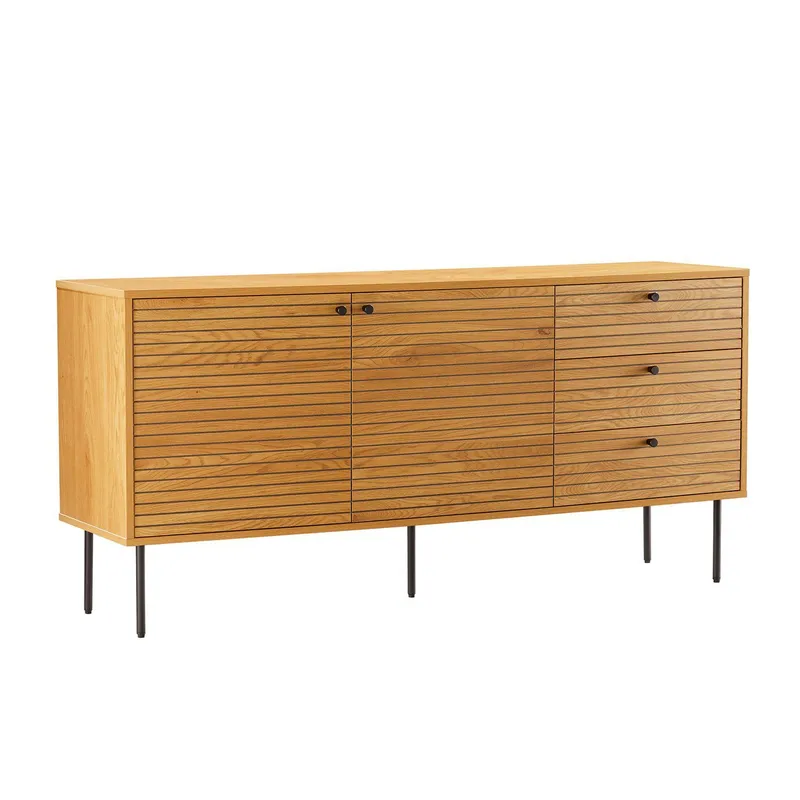 Sideboard Line melamin med ekbark 150x40x74 cm - Brun — Brun