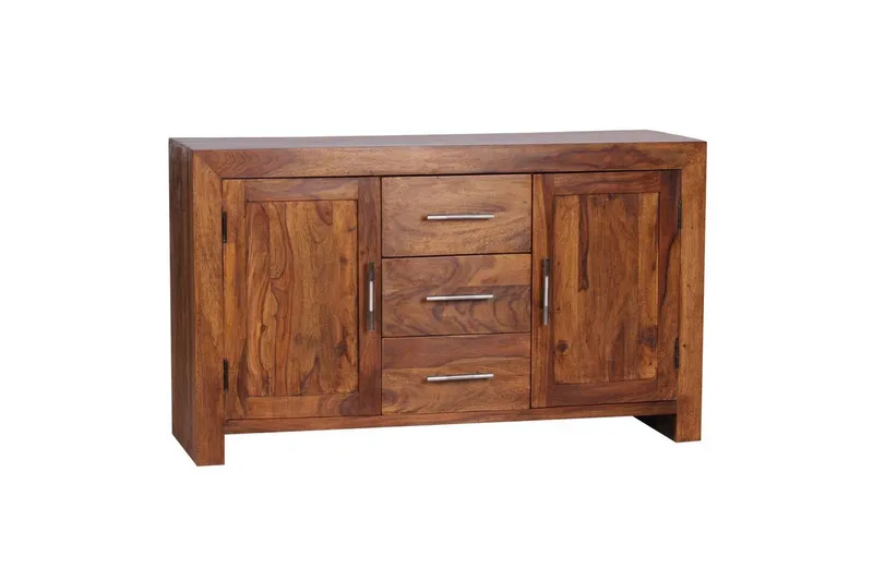 Sideboard Wohnling Massivt trä 118 x 40 cm 2 dörrar 3 lådor lantstil — Wohnling