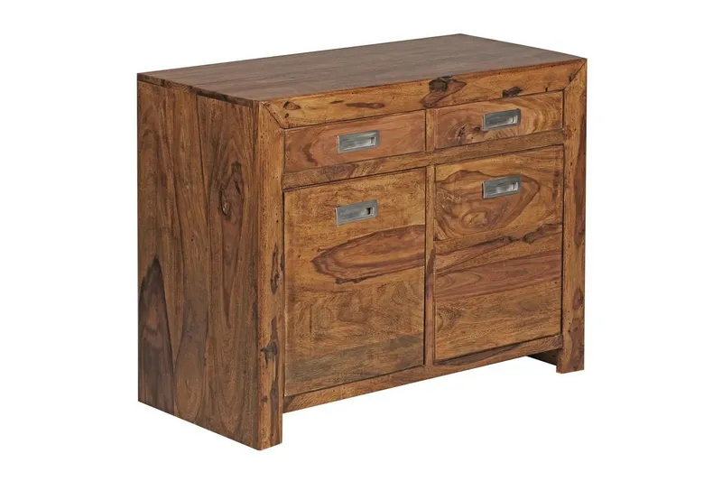 Sideboard Wohnling Massivt trä 90 cm 2 dörrar 2 lådor Lantstil — Wohnling