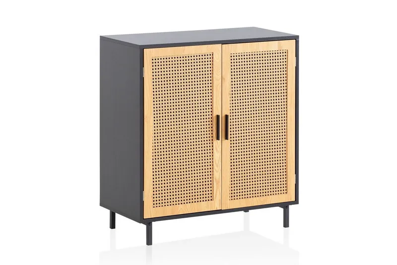 Sideboard Wohnling Melaminbelagd MDF 80 cm 2 dörrar med wienerflätning modern — Wohnling