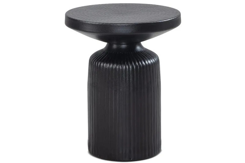 Sido bord Wohnling Metall Rund 40 cm Svart Hamrad Look Industriell — Wohnling