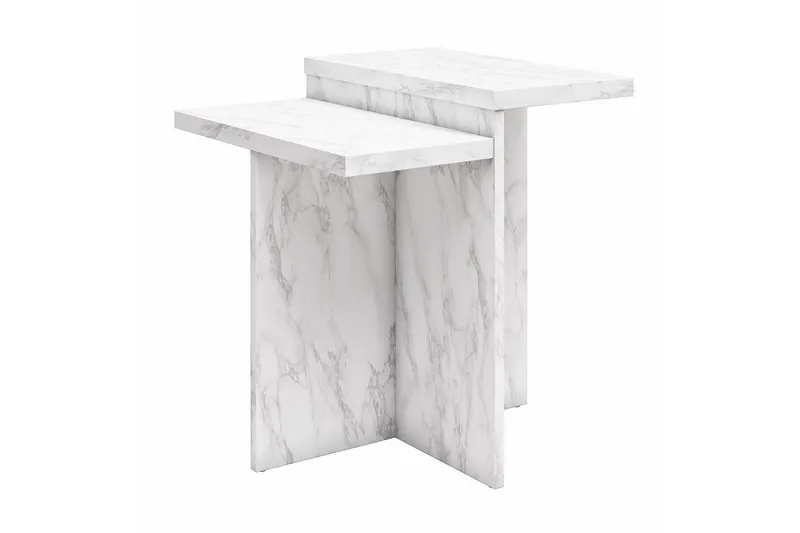 Sidobord/Avslutningsbord Brielle Vit Marmor - Vit Marmor — Loft24