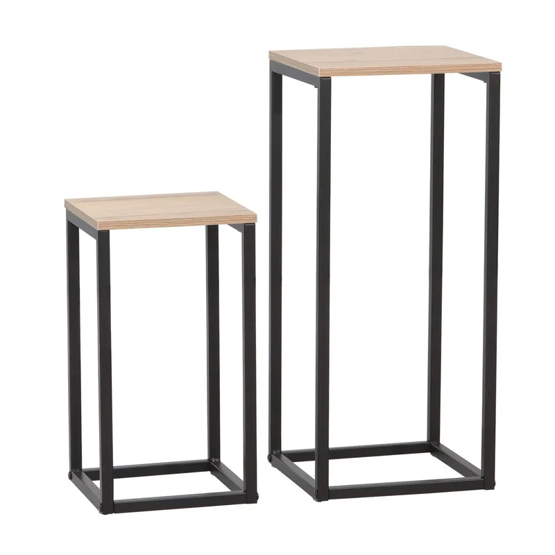 Sidobord Hannes 2-delars set 26x26x60 cm 22x22x40 cm - rustik melamin — rustik melamin