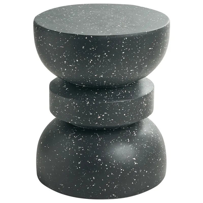 Sidobord utomhus Faliro 37 cm 37 cm Terrazzoeffekt - Svart — Svart
