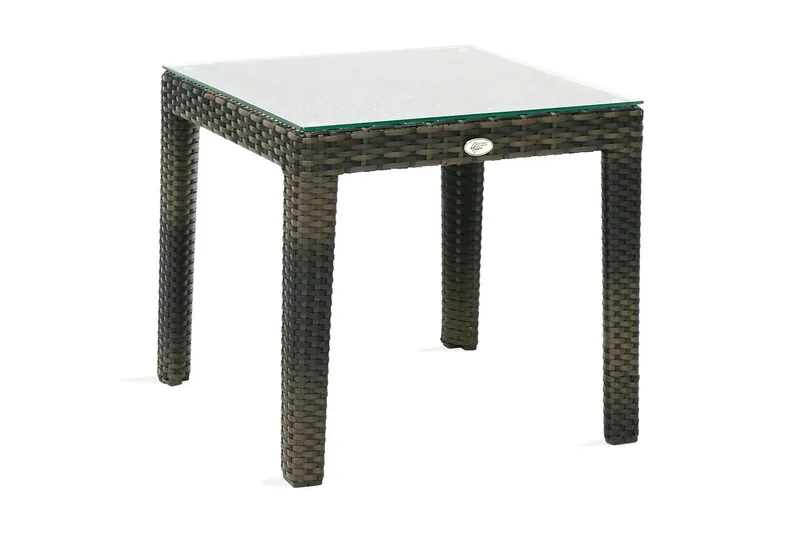 Sidobord Wicker 50x50xh45 cm Aluminium Mörkbrun - Grå — Grå