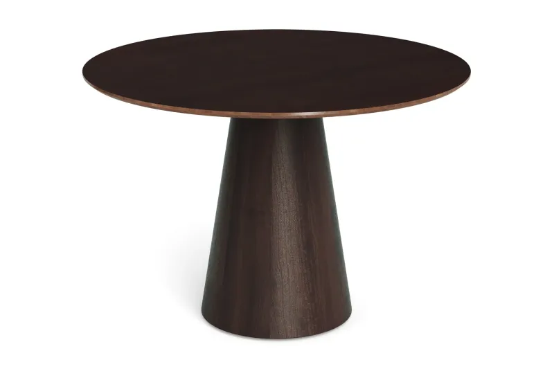Siena Litet Matbord Runt 110cm Fanér - Mörkbrun Rökt ek — Bark