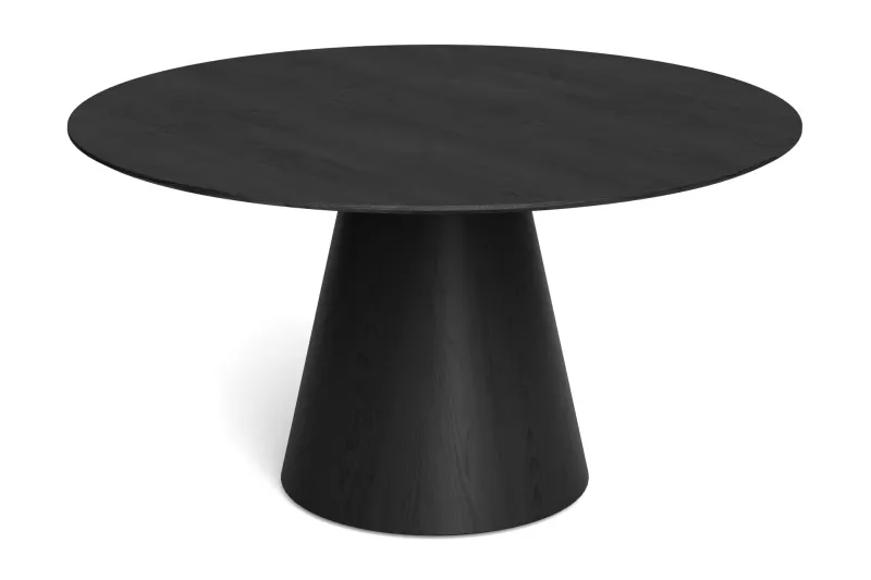Siena Stort Matbord Runt 150cm Fanér - Svart — Bark