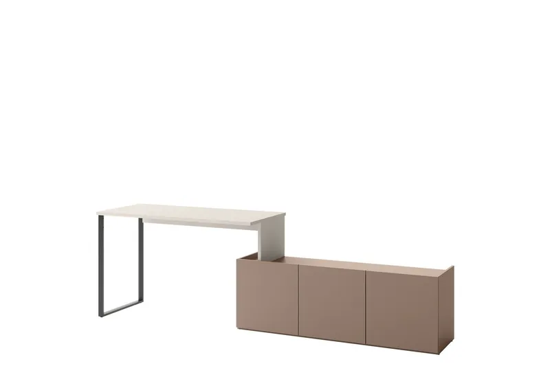 Sigmana Skrivbord 260x55 cm - Ljusgrå/Brun — Ljusgrå/Brun