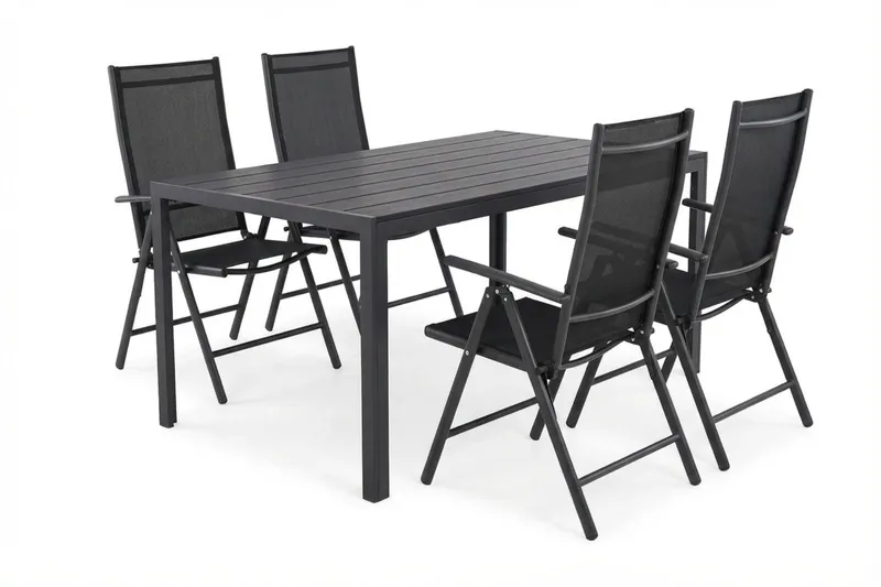 Siri Matgrupp utomhus 150 cm med 4 Maggie Positionsstolar — Comfort Garden