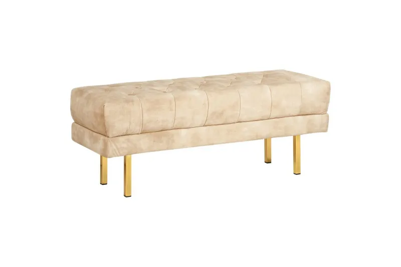 Sittbänk Roseville Beige/guld - Beige/guld — Beige/guld