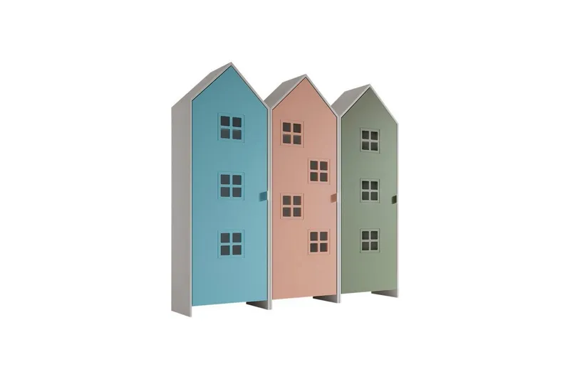 Skåp Casami Brygge 3-delad med 3 dörrar Rosa/Blå/Grön - Rosa/Blå/Grön — Rosa/Blå/Grön