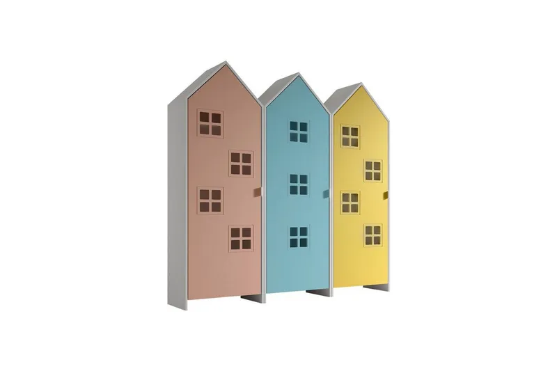 Skåp Casami Brygge 3-delad med 3 dörrar Rosa/Blå/Gul - Rosa/Blå/Gul — Rosa/Blå/Gul