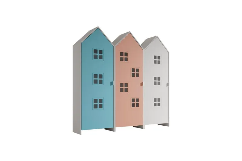 Skåp Casami Brygge 3-delad med 3 dörrar Rosa/Blå/Vit - Rosa/Blå/Vit — Rosa/Blå/Vit
