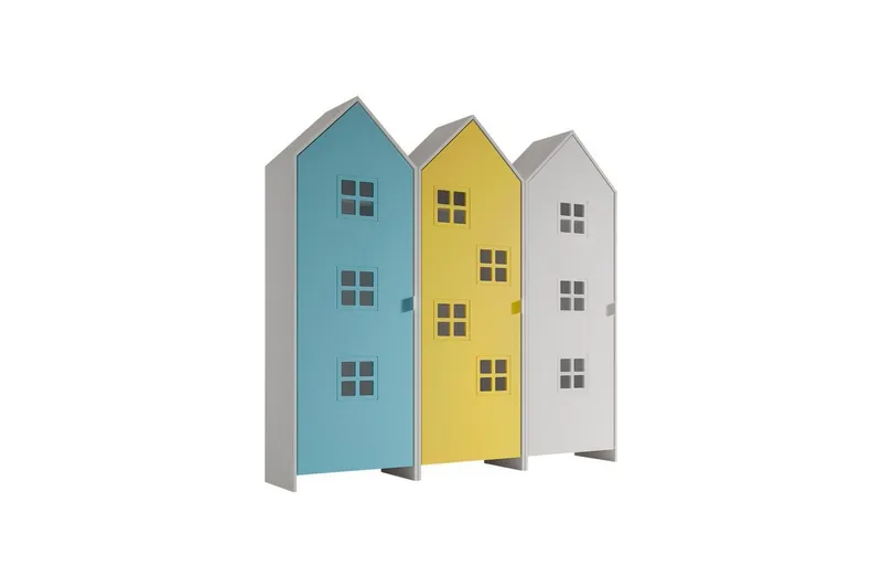 Skåp Casami Brygge 3-delad med 3 dörrar Vit/Blå/Gul - Vit/Blå/Gul — Vit/Blå/Gul