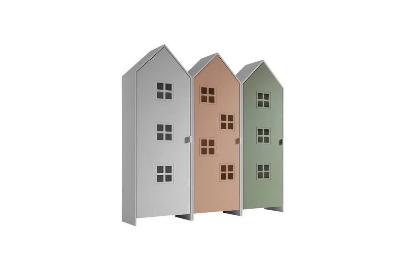 Skåp Casami Brygge 3-delad med 3 dörrar Vit/Rosa/Grön - Vit/Rosa/Grön — Vit/Rosa/Grön
