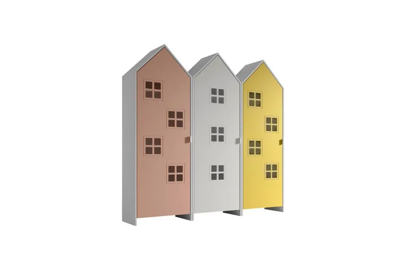 Skåp Casami Brygge 3-delad med 3 dörrar Vit/Rosa/Gul - Vit/Rosa/Gul — Vit/Rosa/Gul