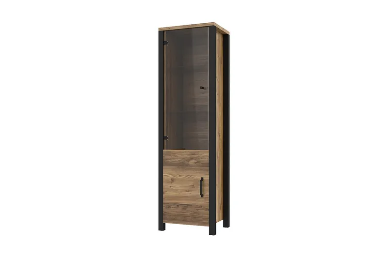 Skarebol Vitrinskåp 56 cm - Svart/Trä/Natur — Svart/Trä/Natur