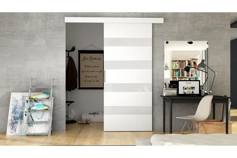 Skjutdörr ELVERUM LED-belysning - Vit (Art.nr 828604) — Vit