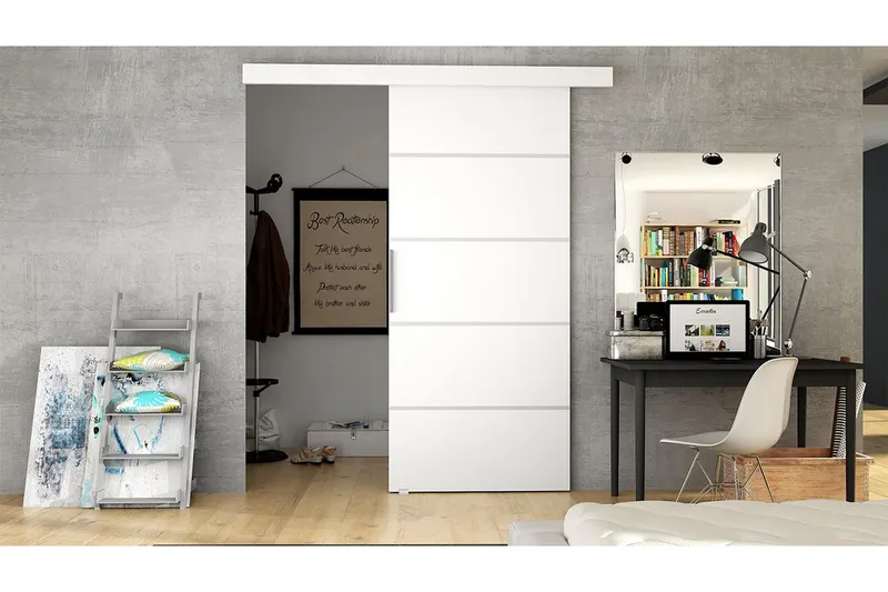 Skjutdörr ELVERUM LED-belysning - Vit (Art.nr 828144) — Vit