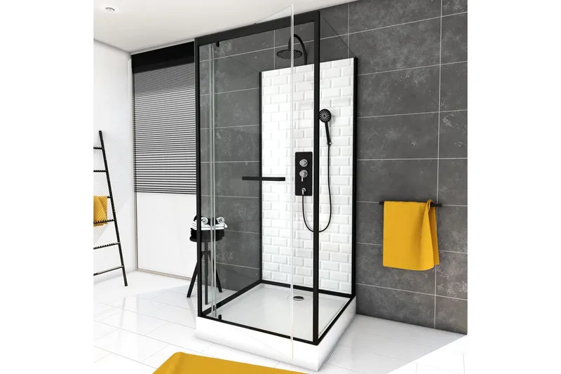 Skofftorp Duschkabin 90x90 cm - Svartvit — Svartvit