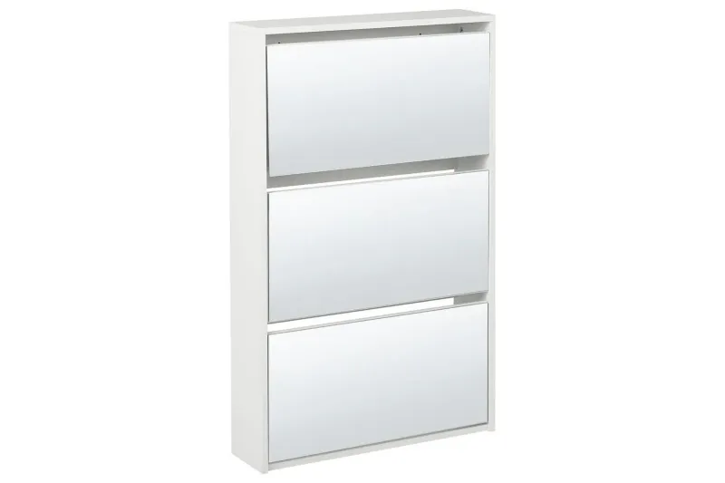 Skoskåp Midfield Vit, Silver, 63x17x103 cm - Vit, Silver, 63x17x103 cm — Vit, Silver, 63x17x103 cm
