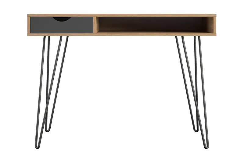 Skrivbord Concord 106 cm med Förvaring Låda Grå/Natur/Svart - Novogratz — Novogratz