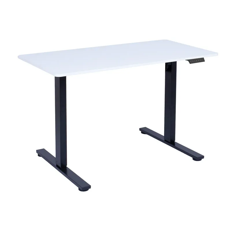 Skrivbord Ergo Fit med 1 motor 120x60x71,5-116 cm - Vit/svart — Vit/svart